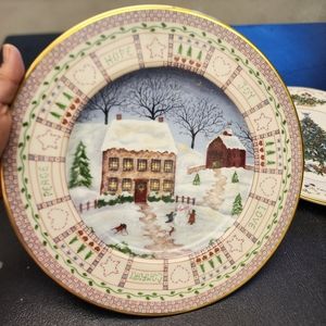 NLenox 2002 An American Quilt " Building a Snowman" annual limited edition plate